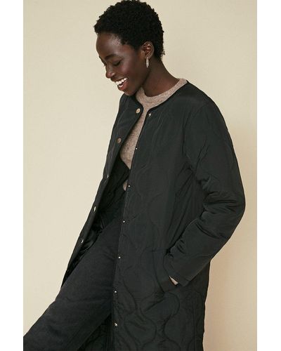 Oasis Long Quilted Jacket - Black