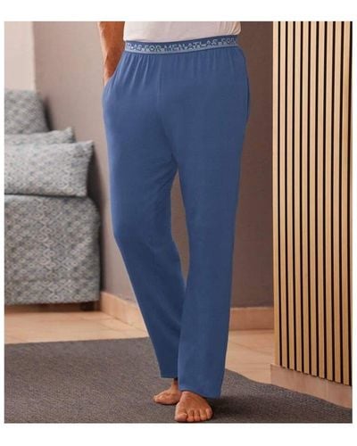 Atlas For Men Elasticated Waist Lounge Trousers - Blue