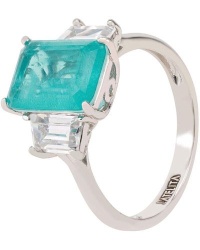 LÁTELITA London Georgina Gemstone Cocktail Ring Silver Paraiba Tourmaline - Blue