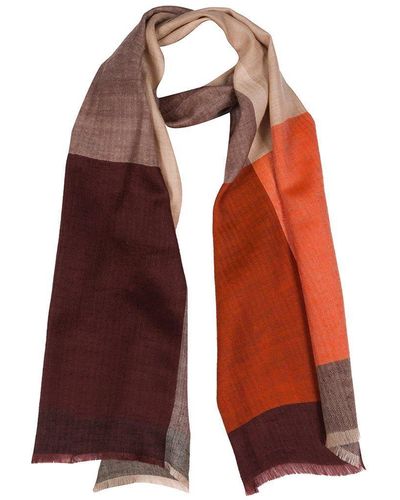 Pure Luxuries 'saturn' Cashmere & Merino Wool Scarf - Red