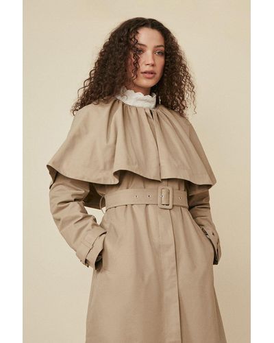 Oasis Cape Trench Coat - Natural