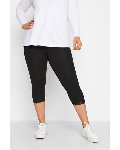 Yours Cropped Leggings - Black