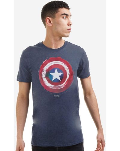Marvel Captain America Paint Shield T-shirt - Blue