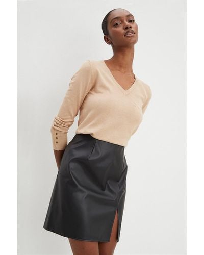 Dorothy Perkins Black Faux Leather Mini Skirt