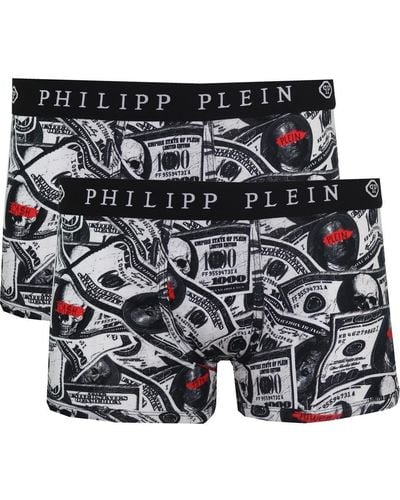 Philipp Plein Dollar Logo Black Boxer Shorts Two Pack