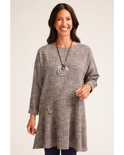Saloos Panelled A-line Tunic - Brown