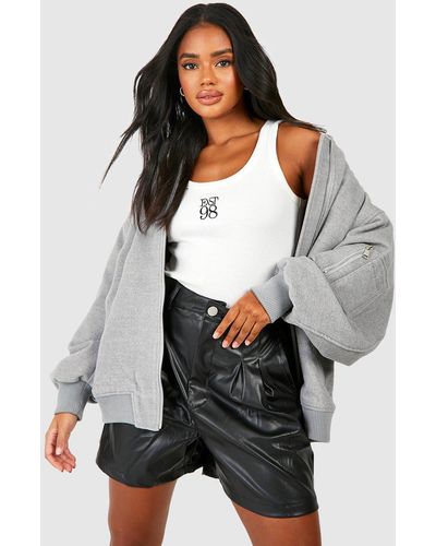 Boohoo Faux Leather High Waisted Shorts - Black