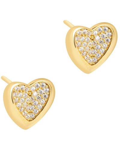 Pure Luxuries Gift Packaged 'nadia' 18ct Yellow Gold Plated 925 Silver Heart Earrings - Metallic