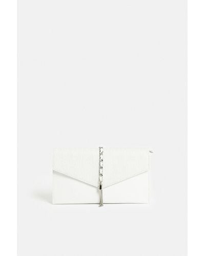 Coast Chain Detail Envelope Clutch Bag - White