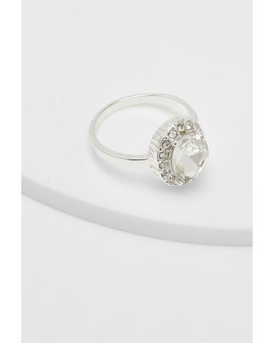 Boohoo Diamante Embellished Ring - Metallic
