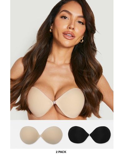 Boohoo 2 Pack Stick On Front Fastening Bra - Multicolour