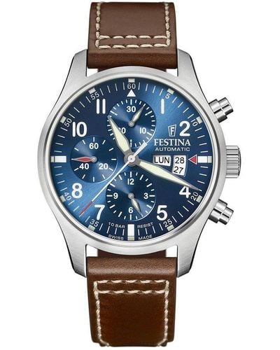 Festina Stainless Steel Classic Analogue Watch - F20150/2 - Blue