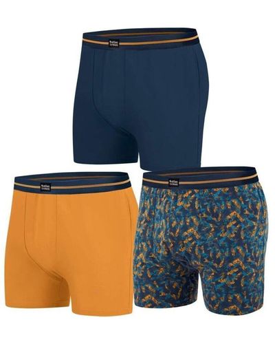 Atlas For Men Comfortable Boxer Shorts (pack Of 3) - Blue