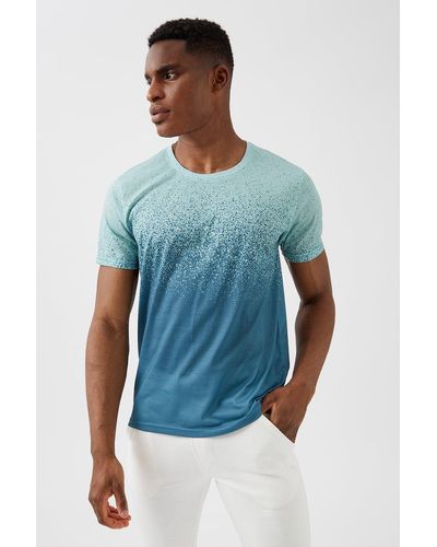 Burton Green Slim Splatter Fade T-shirt - Blue