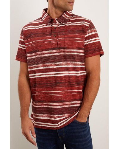 Mantaray Faded Stripe Polo - Red