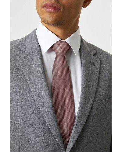Burton Pink Two Tone Textured Tie - Grey