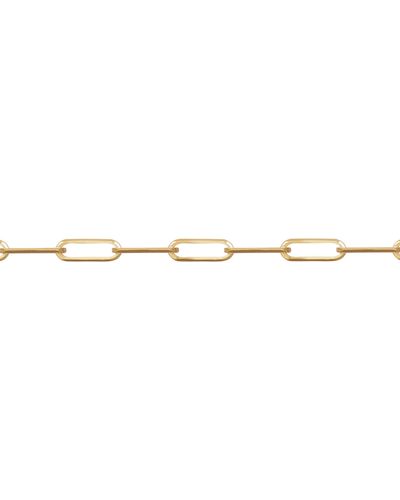 Jewelco London 9ct Gold Oval Pill Paperclip 3mm Chain Link Bracelet 7.5inch 19cm - Jcn093a - Metallic