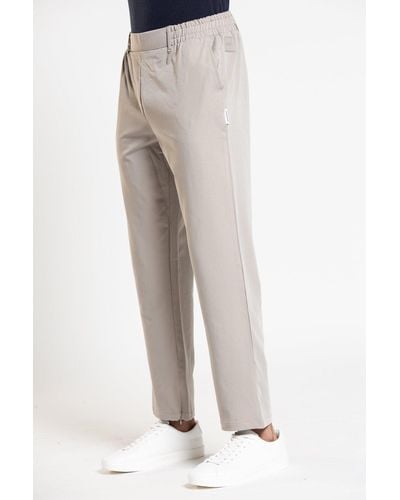 Jameson Carter 'alpha' Relaxed Fit Trousers With Ankle Zip - Natural