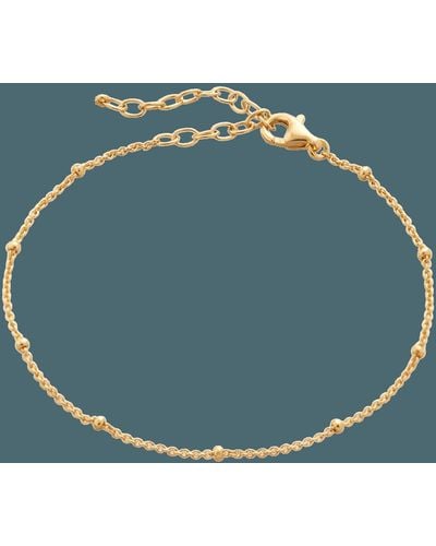 Spero London Bead Curb Chain Sterling Silver Adjustable Satellite Bracelet - Blue