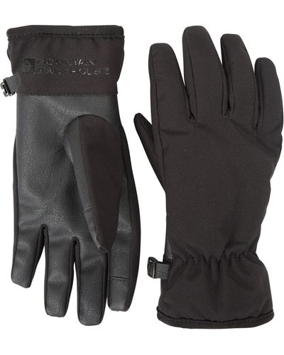 Mountain Warehouse Hurricane Extreme Windproof Gloves Elastic Cuff Mittens - Black