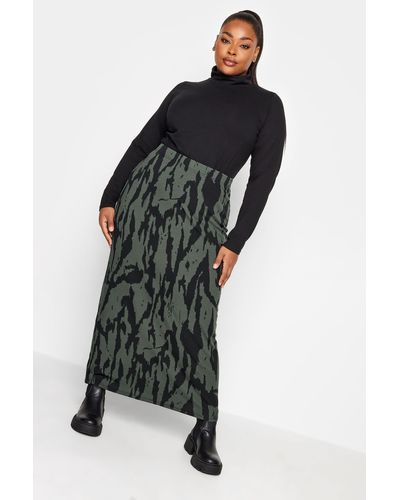 Yours Printed Tube Skirt - Green