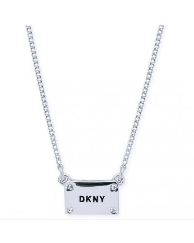 DKNY Logo Stainless Steel Necklace - 60559647 - White