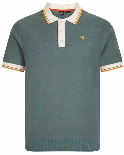 Merc London 'anderson' Twin Tipped Knitted Polo Shirt - Green