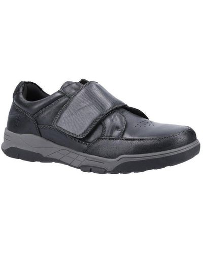 Hush Puppies 'fabian' Smooth Leather Touch Fastening Shoes - Grey