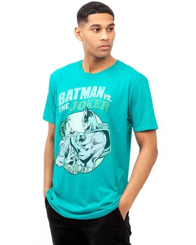 Dc Comics Batman Vs Joker Cotton T-shirt - Blue