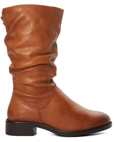Dune 'tyling' Leather Calf Boots - Brown