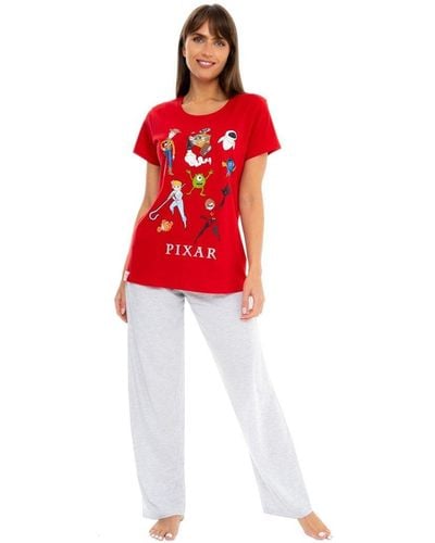 Disney Pixar Nemo And Monster Inc Toy Story Pyjamas - Red