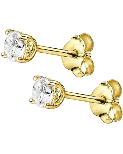 Created Brilliance Bonnie Yellow Gold Half Carat Lab Grown Diamond Earrings - Metallic