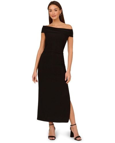 Adrianna Papell Matte Jersey Long Dress - Black