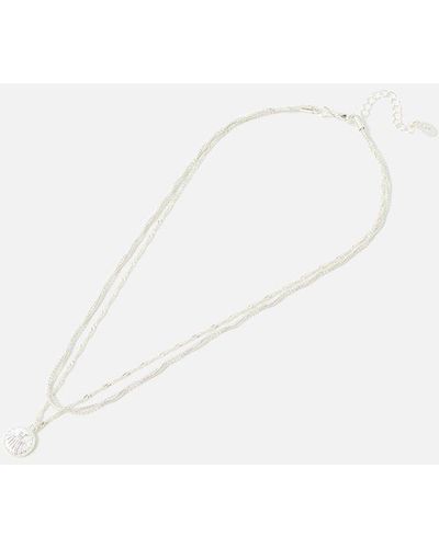 Accessorize Chain And Coin Necklace - Metallic