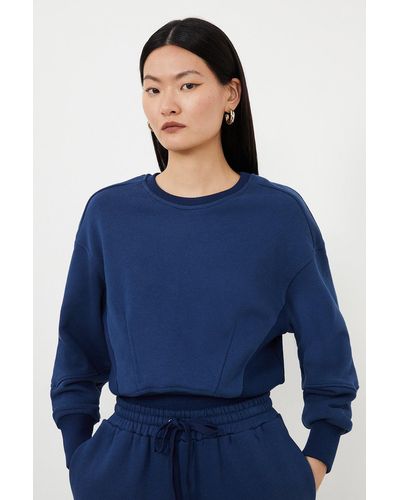 Karen Millen Jersey Loop Back Sweatshirt - Blue