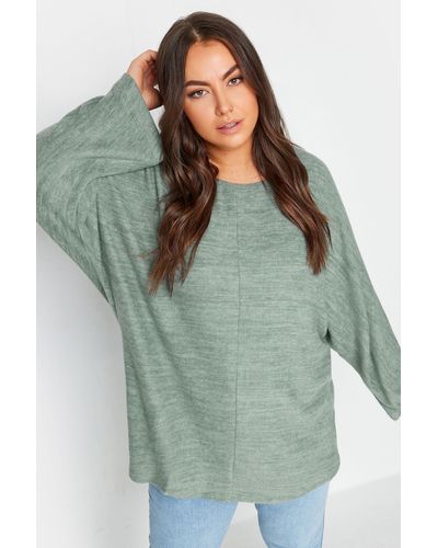 Yours Batwing Sleeve Jumper - Green