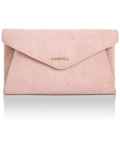 Carvela Kurt Geiger 'megan Envelope Clutch' Suedette Bag - Pink
