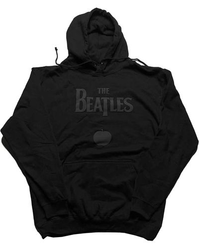 Beatles Drop T And Apple Logo Pullover Hoodie - Black