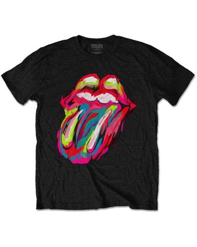The Rolling Stones Sixty Brush Stroke Cotton T-shirt - Black