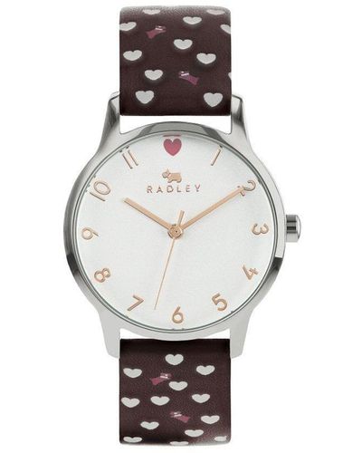 Radley Dog And Heart Print Stainless Steel Fashion Analogue Watch - Ry2941a - White