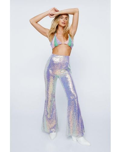 Nasty Gal Iridescent Sequin Trousers - Multicolour