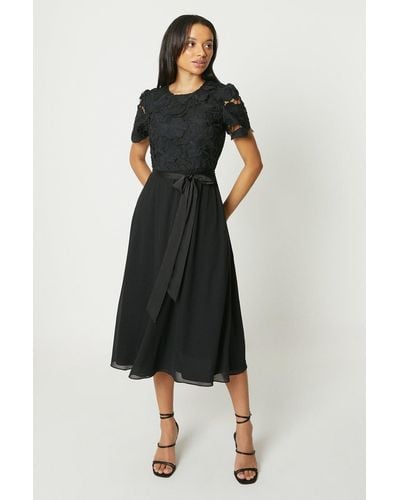 Debut London Lace Two In One Dress - Black