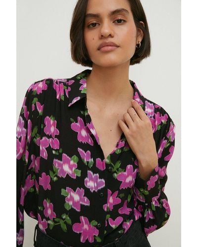 Oasis Essential Floral Printed Long Sleeve Shirt - Multicolour