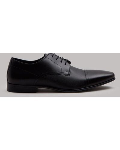 Burton Black Leather Derby Shoes - Grey