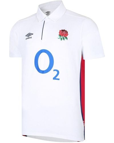 Umbro England 21/22 Home Classic Short Sleeve Rugby Shirt - White
