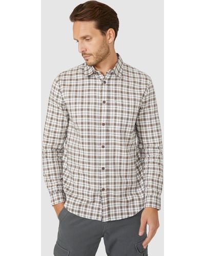 Mantaray Mini Twill Check Shirt - Grey