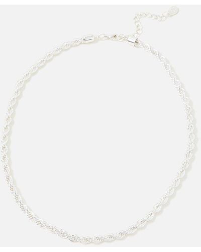 Accessorize Twisted Rope Necklace - White