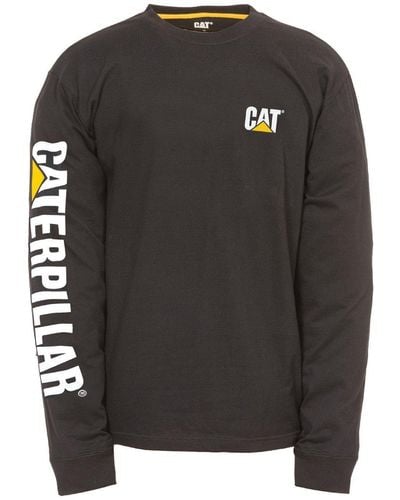Caterpillar Trademark Banner Long Sleeve T-shirt - Black