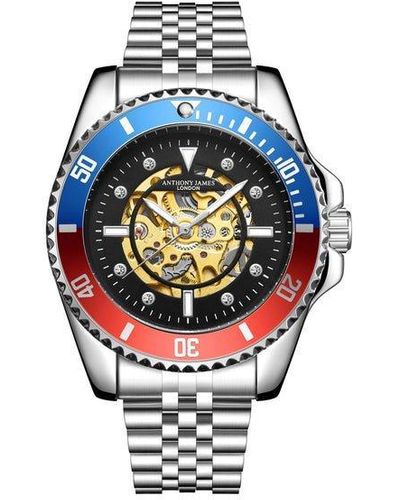 Anthony James Hand Assembled Limited Edition Skeleton Sports Automatic Watch - Metallic
