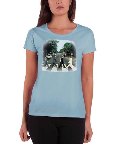 Beatles Abbey Road Skinny Fit T Shirt - Blue